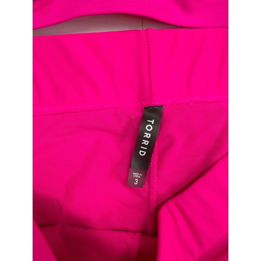 *Torrid 2 Pc Swimsuit Womens Plus 3 Hot Pink Bralette Brief Lace Up Beach Bikini - Picture 9 of 9